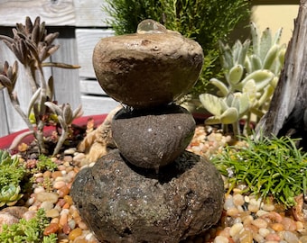 Natural Water Garden  Rock Stack | Bird Bath Rock Stack | Rock Water Fountain | DIY Water Fountain | Rock Stack Collection