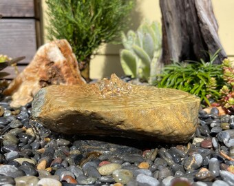 Polished Rock Water Fountain | Bird Bath | Garden Décor | Handmade | Garden Ornament | Water Feature |You can also use solar pump