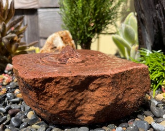 Polished Rock Water Fountain | Bird Bath | Garden Décor | Handmade | Garden Ornament | Water Feature |You can also use solar pump