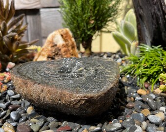 Polished Rock Water Fountain | Bird Bath | Garden Décor | Handmade | Garden Ornament | Water Feature |You can also use solar pump