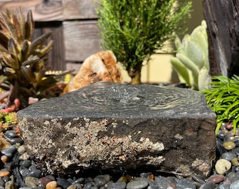 Rock Water Fountain | Bird Bath | Garden Décor | Handmade | Garden Ornament | Water Feature |You can also use solar pump