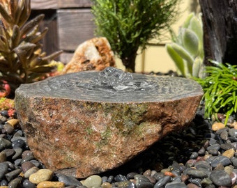 Rock Water Fountain | Bird Bath | Garden Décor | Handmade | Garden Ornament | Water Feature |You can also use solar pump