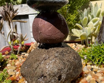 Natural Water Garden  Rock Stack | Bird Bath Rock Stack | Rock Water Fountain | DIY Water Fountain | Rock Stack Collection