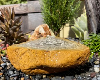 Polished Rock Water Fountain | Bird Bath | Garden Décor | Handmade | Garden Ornament | Water Feature |You can also use solar pump