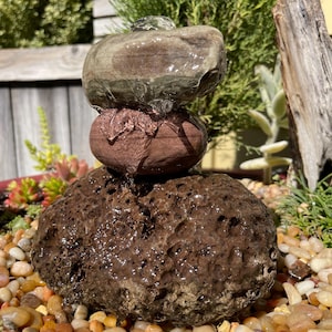 Natural Water Garden  Rock Stack | Bird Bath Rock Stack | Rock Water Fountain | DIY Water Fountain | Rock Stack Collection