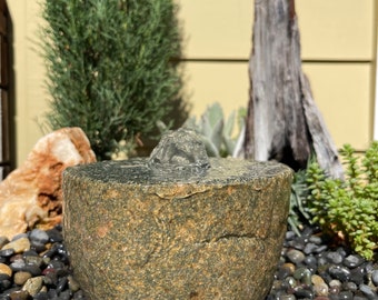 Polished Rock Water Fountain | Bird Bath | Garden Décor | Handmade | Garden Ornament | Water Feature |You can also use solar pump