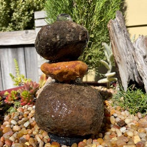 Natural Water Garden  Rock Stack | Bird Bath Rock Stack | Rock Water Fountain | DIY Water Fountain | Rock Stack Collection
