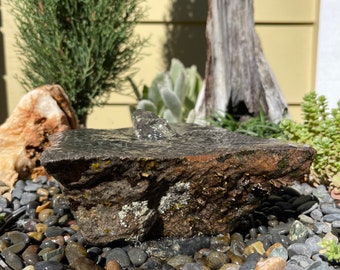 Polished Rock Water Fountain | Bird Bath | Garden Décor | Handmade | Garden Ornament | Water Feature |You can also use solar pump