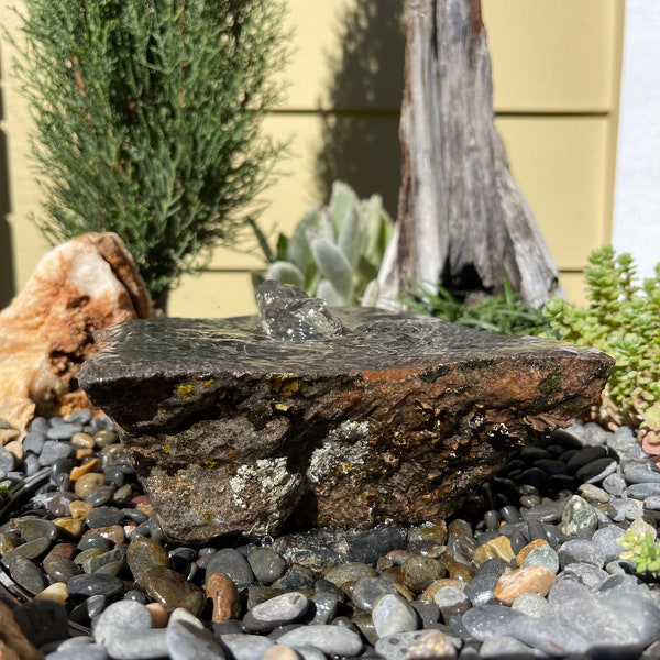 Polished Rock Water Fountain | Bird Bath | Garden Décor | Handmade | Garden Ornament | Water Feature |You can also use solar pump