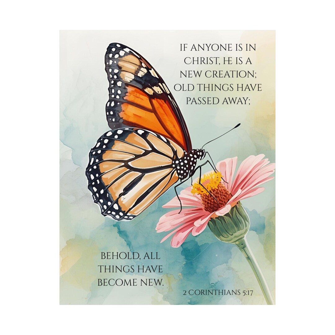 2 Corinthians 5:17 Bible Verse Poster - New Creation in Christ ...