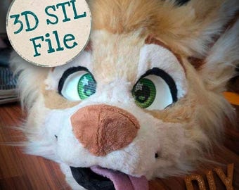 3D fursuit head base for print