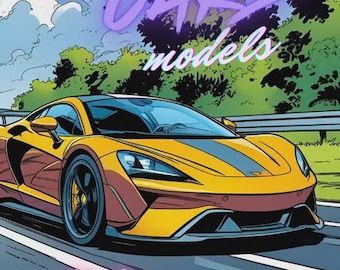 Cars Coloring Book for Kids – 60 Sports Car Pages (Digital Download)