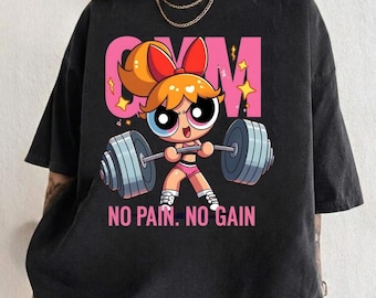 Powerpulll No Pain No Gain Strong Girl Gym Unisex T-Shirt, Workout Shirt,Trending 2026, Bodybuilding Shirt, Pump Cover Gym Tee for Men Women