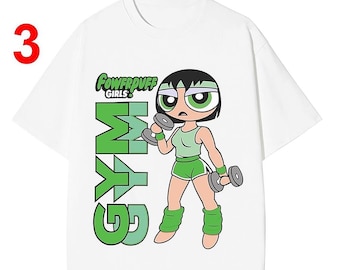 Powerpuff Girls Weightlifting T-Shirt: Adult & Youth Unisex Graphic