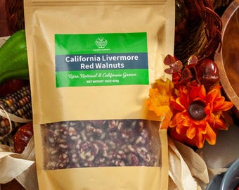 Nueces rojas Livermore de California (en grano) / 450 g / Halal / Kosher / Sin OMG