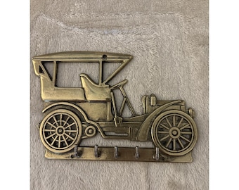 Vintage Car Solid Brass Key Rack 5 hooks