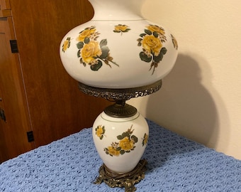 Antique gone with the wind style hurricane lamps