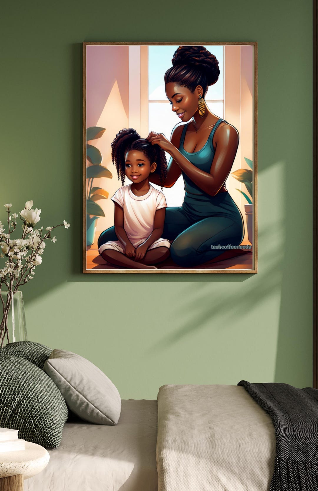 Mother and Daughter Art Print: Affectionate Family Portrait - Etsy