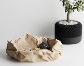 3D Printed Catch All Bowl | Crumpled Style