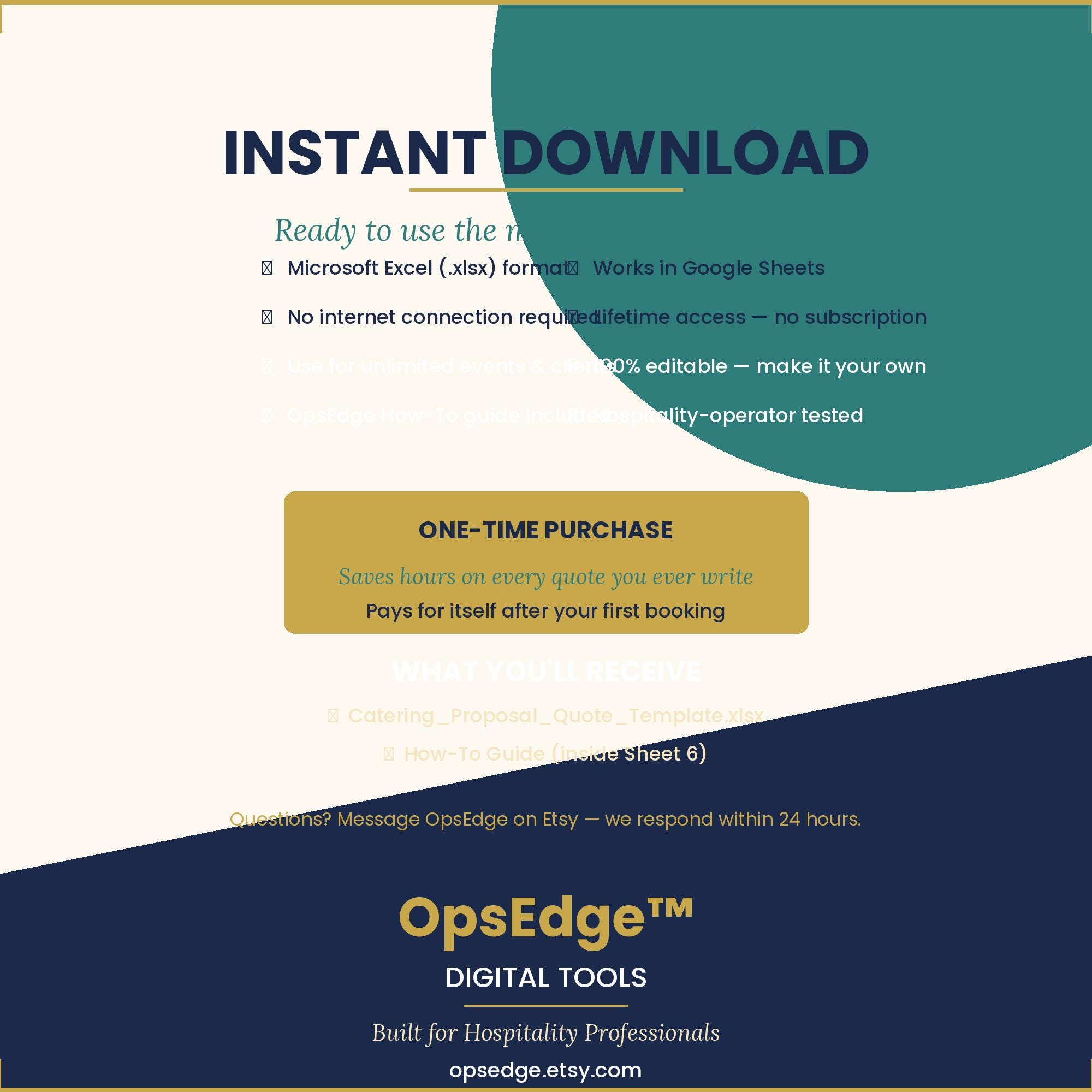 Catering Proposal & Quote Template | Excel BEO | Event Invoice ...