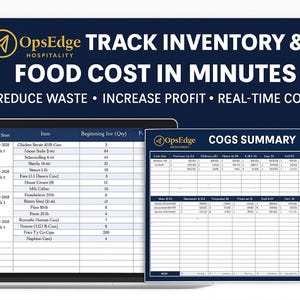 Restaurant Inventory Usage Tracker | Excel & Google Sheets Template