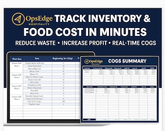 Restaurant Lager Nutzungs-Tracker | Excel & Google Sheets Vorlage