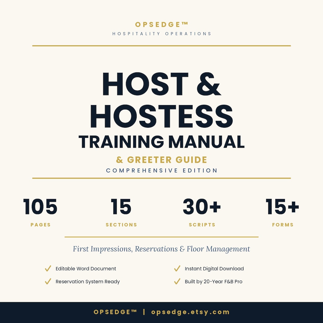 Hostess Introduction Sheets Host Hostess Training Manual | Restaurant FOH Onboarding, Floor ...