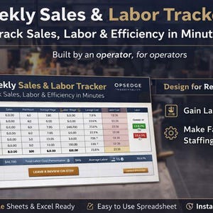 Restaurant Sales Labor Tracker Tabelle (Excel & Google Sheets)