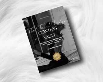 May include: A grayscale book titled "The Social Media Content Vault" with text promoting social media growth and passive income. The book is on a white, fluffy surface. A person is holding a glass of wine.