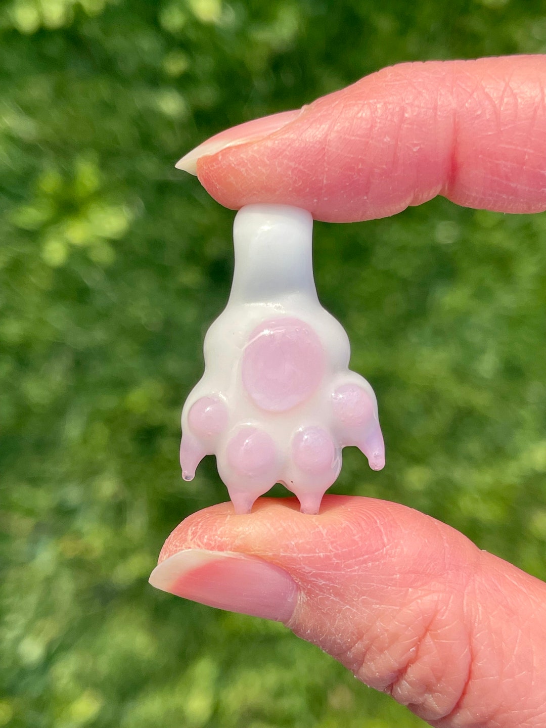 Small Glass Paw Pendant Paw Print Gift Ideas Puppy Paw Jewelry 