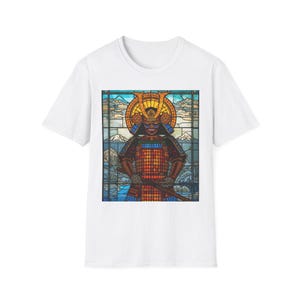 Samurai Stained Glass T-Shirt | Unisex Tee, Graphic T-Shirt, Vintage Style, Gift for Nerds, Anime Lovers