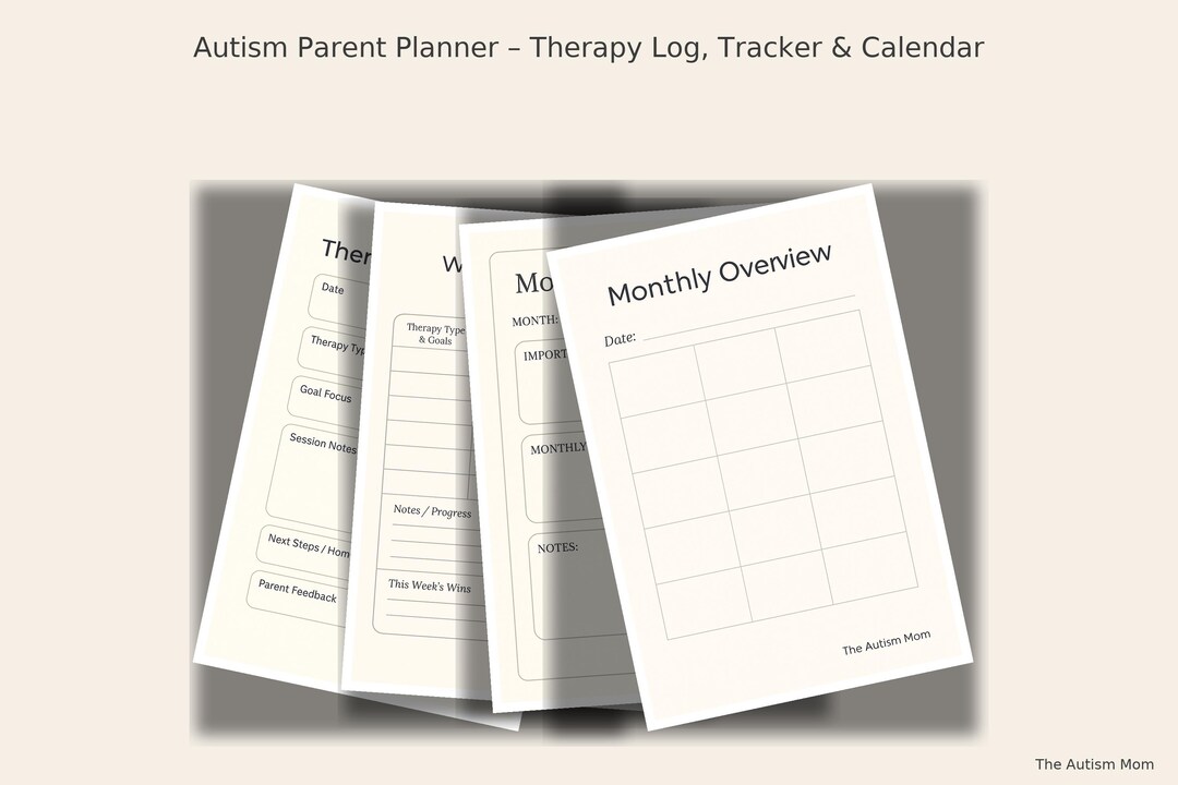 Autism Therapy Planner: Weekly Tracker & Monthly Calendar (printable ...