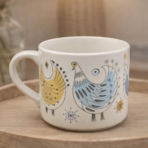 Rorstrand Sweden Fenix Mug • Mid Century Modern Bird Design • Scandinavian Ceramic Cup