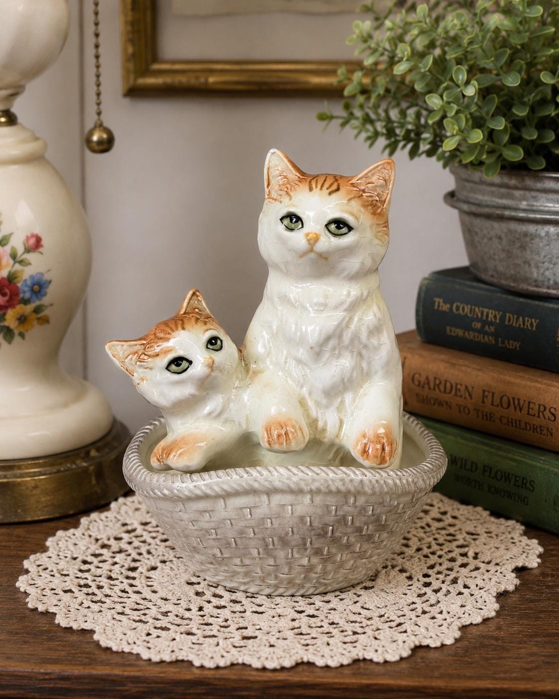 ⭕️お値下げ　アンティーク　陶器製 ネコ Vintage Kitten Pottery - Etsy