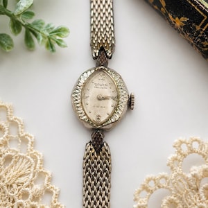 Works Vintage Gruen Gold Tone17 Jewels 17mm Manual Wind Ladies Watch‎ Fit 6.5\
