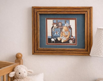 Vintage Teddy Bear Nursery Wall Art Framed