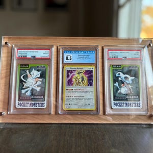 SAD STAND Graded PSA Wooden Card Display Holder - Holds 2 Cards (Pokmon, MTG, Sports) SAD STAND Graded PSA Wooden Card Display Holder - Holds 2 Cards (Pokmon, MTG, Sports)