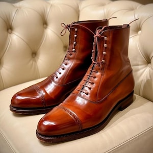 靴 VINTAGE CAP TOE ANKLE BOOTS Vintage Cap Toe Boots Men - Etsy