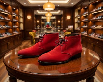 Suede Leather Desert Boots for Men – Handmade Chukka Style Ankle Boots, Lightweight Everyday Shoes