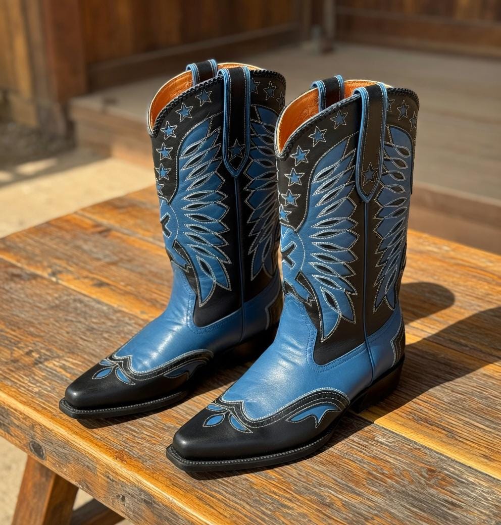 Mayura Boots 20 Kastanjebruin Unisex Cow Western Laarzen Spitse Neus Schuine Hak Sierstikel Wreef Waxed Leer 118 278904