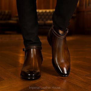 Handmade Men’s Leather Ankle Boots – Classic Chelsea Style – Luxury Dress & Casual Footwear