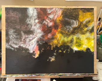 Nubes al atardecer - Pintura acrílica original