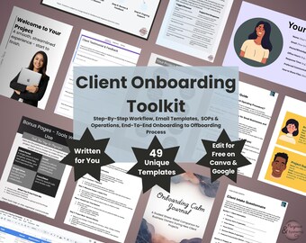 Client Onboarding Template Bundle | Forms, Emails, Journal, and Workflows (Canva & Google Docs)