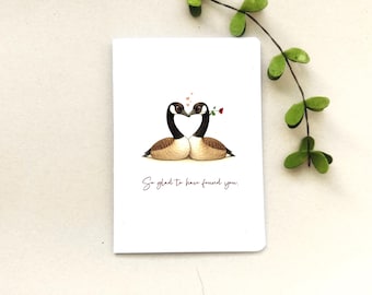 Romantic Canada Goose Valentine’s Day Card, Animal Anniversary Card for Boyfriend, Girlfriend, Husband, Wife