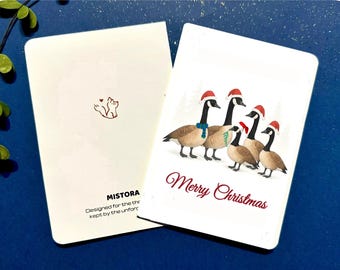 Canada Geese Christmas Card, Canadian Holiday Bird Greeting (A6)
