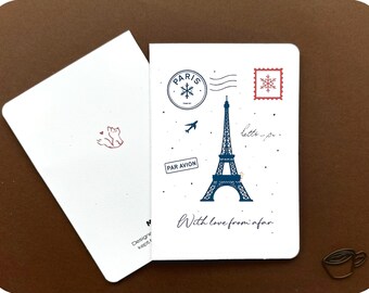 Tarjeta Torre Eiffel de París, larga distancia, regalo de viaje