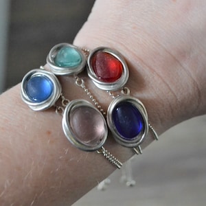 Adjustable Sea Glass Bracelet or Anklet