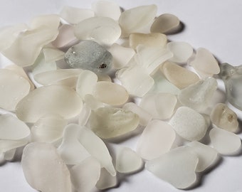 Sea Glass whites Genuine Mixed Lot from Puerto Rico and England Jewelry and craft grade