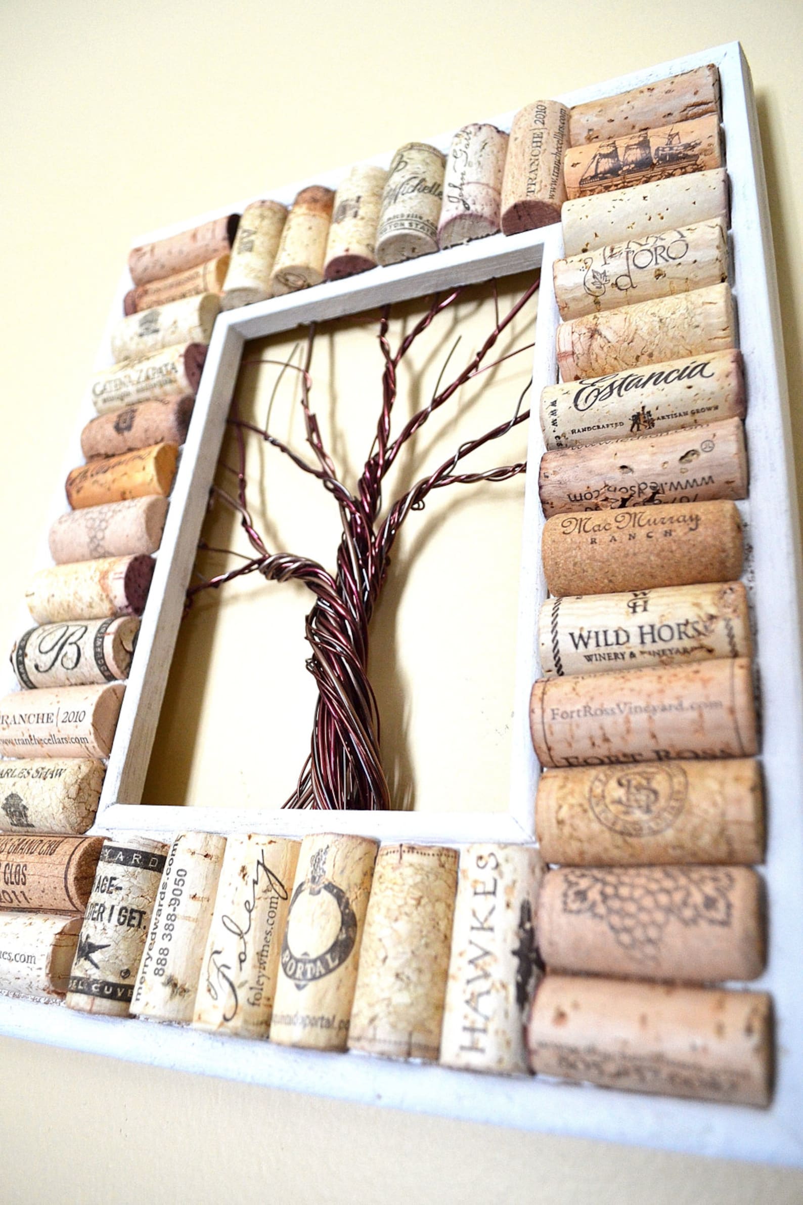 Wire Winter Tree Wine Cork Board Message Board or Jewelry or Etsy
