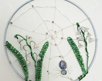 Silver Spider Web Wall or Suncatcher  Hanging